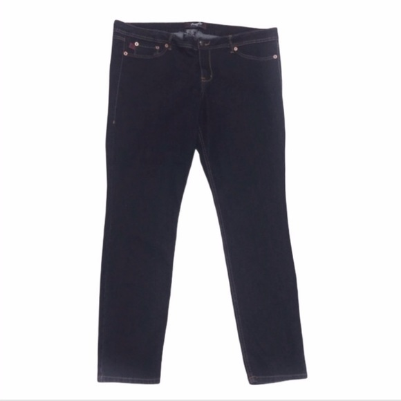 fragile Denim - Fragile 20 dark denim blue wash skinny‎ cut mid rise buttoned back pocket jeans